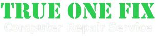 Trueonefix Computer Repair service logo for black backround